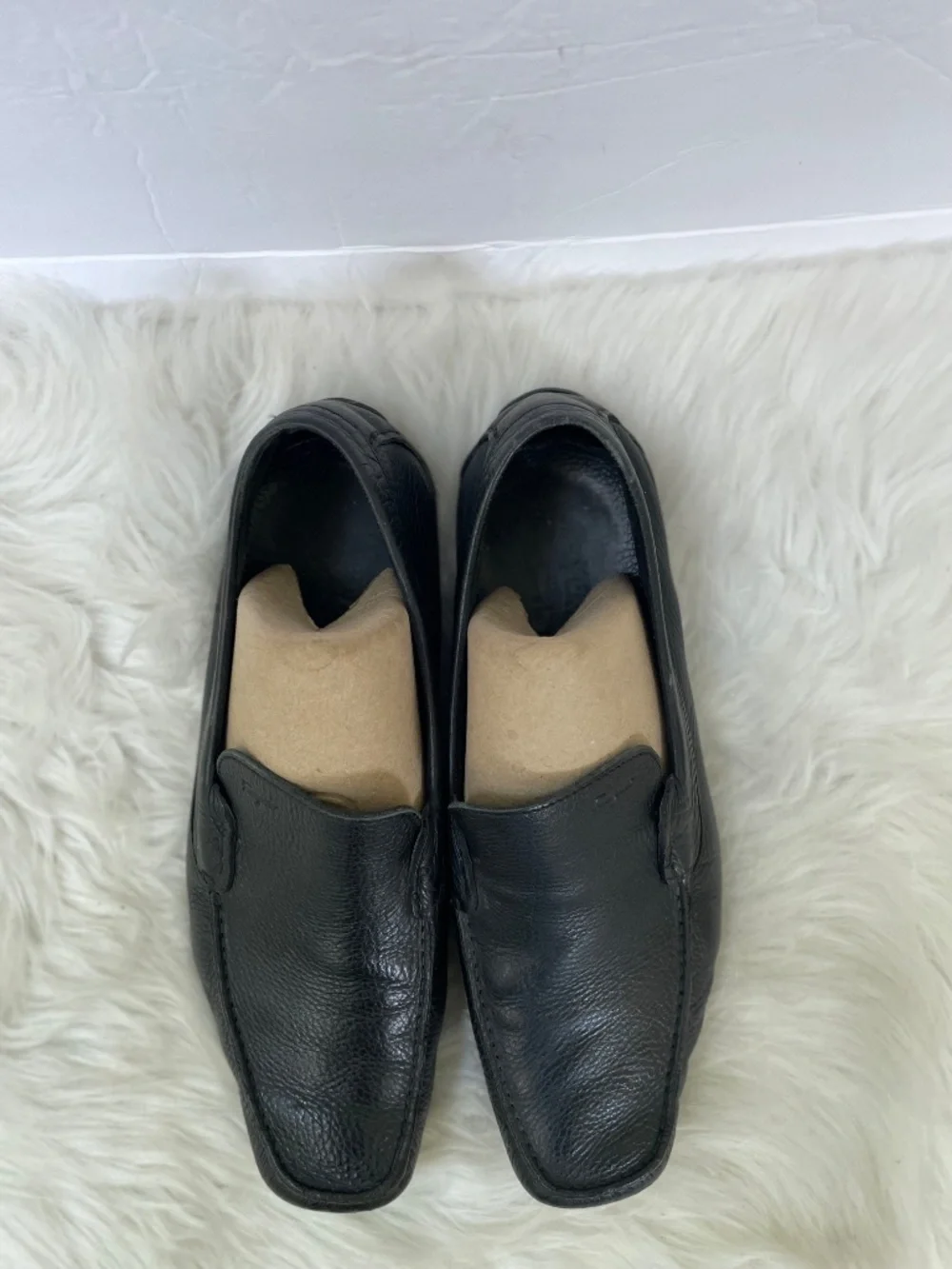 Salvatore Ferragamo Authentic Mens Black Leather Loafer Shoes Size 9 EE